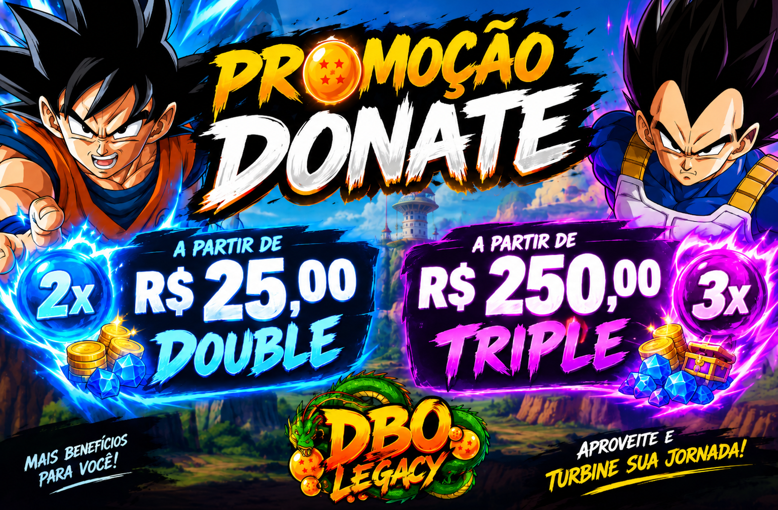 Promoção Donate: dobro a partir de R$ 25,00 e triplo a partir de R$ 250,00