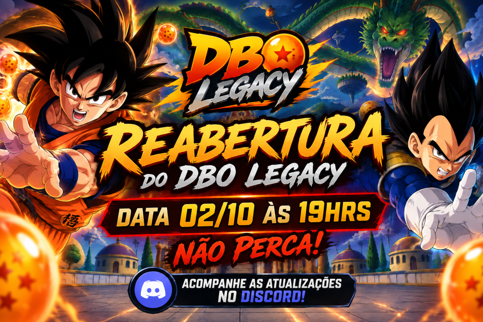 Reabertura do DBO Legacy em 02/10 as 19 horas